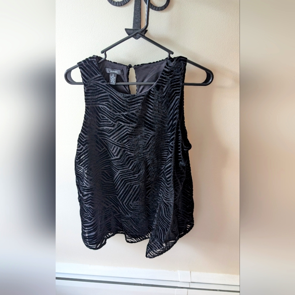 Alfani Black Optic Dimension Burnout Tank Top Size 10